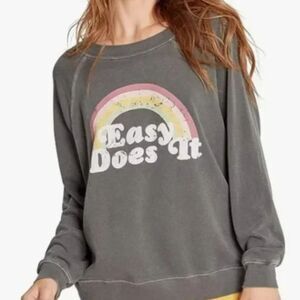 Wildfox Grey Statement Sweatshirt "Easy Does It" Pullover Sommers Sz S New